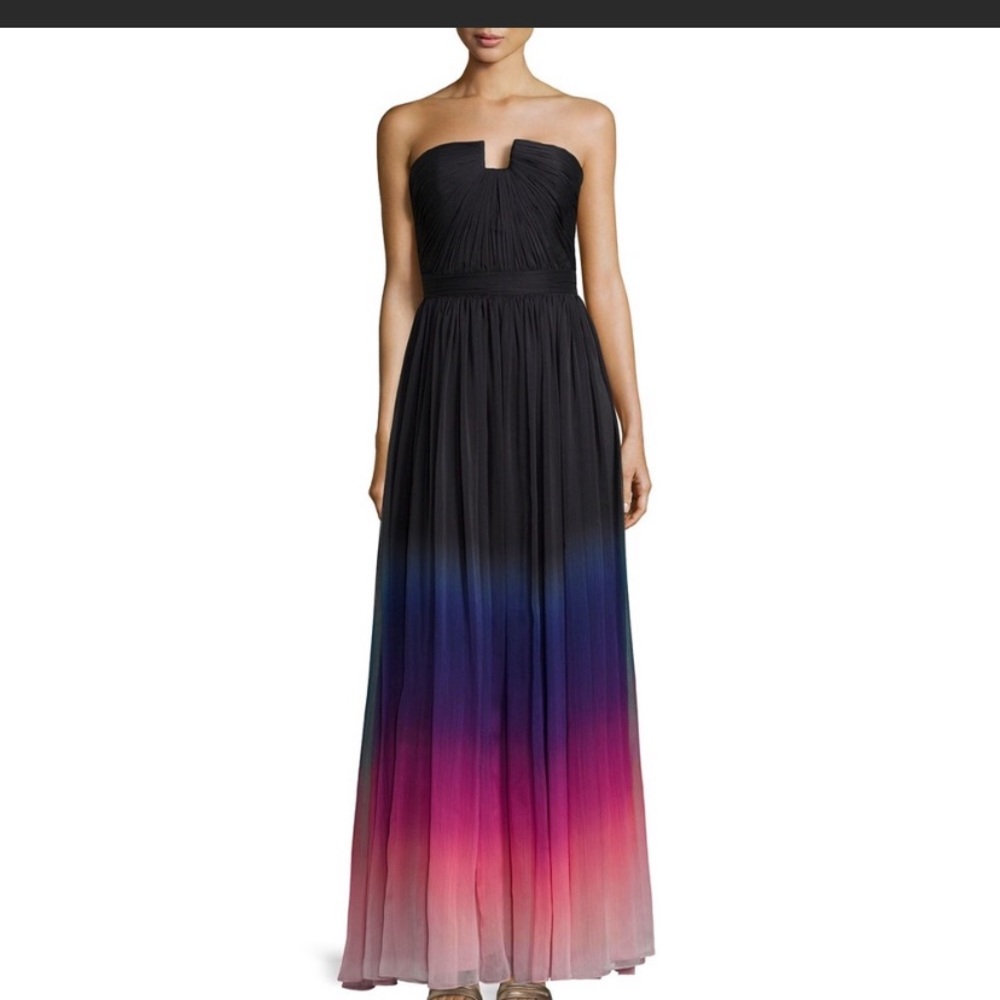 Women’s Halston Heritage ombré chiffon strapless gown  size 4